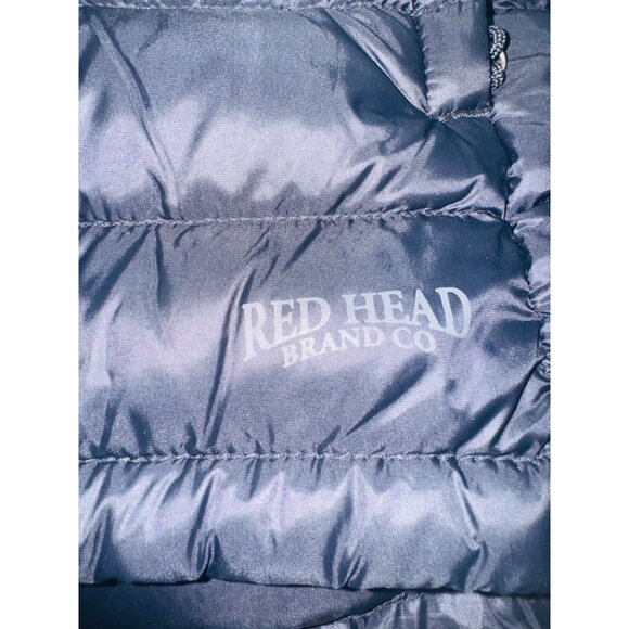 Red Head Mens Puffer Vest L/G Nylon Duck Down Feathers Black Outdoors Packable - Picture 9 of 10